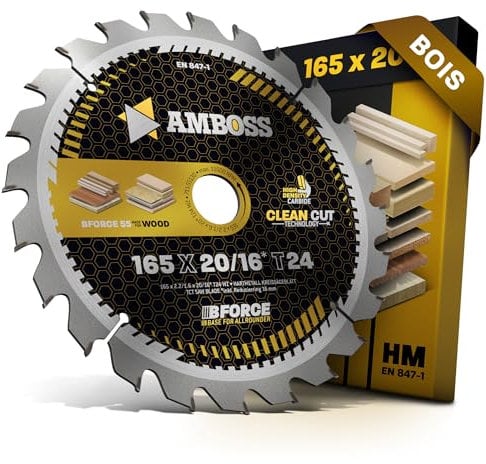 HM Kreissägeblatt 165x20 16 Z24 Wechselzahn für Holz - Allround. AMBOSS WERKZEUGE® Sägeblatt 165mm +Reduzierring 16 20mm. 165x20 165x16 komp. zu Makita 5603K. 5603RK. BSS610. BSS611. HS6101. HS6101J1