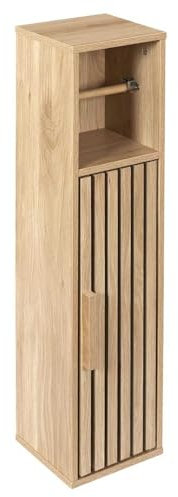 HOME DECO FACTORY, HD0271, Meuble Derouleur Papier WC Klaus, Collection Natural Crush, Mobilier, Meuble, Meuble de Salle de Bain, 20 x 78 x 19 cm, Marron