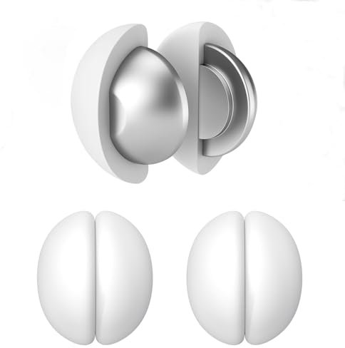 Magnetic Shower Curtain Weights – Heavy-Duty, Rustproof Silicone Coated – Prevents Liner from Blowing – Also for Flags, Drapes, Tablecloths (3 Pairs, White)