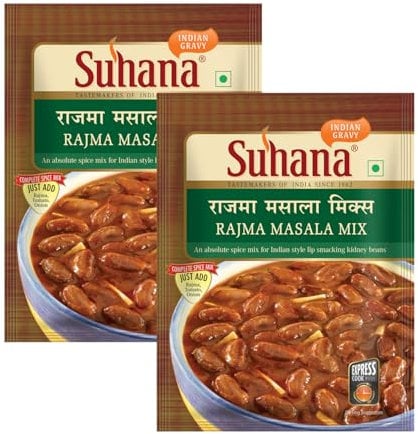 Suhana Spices Mix Powder (Ready To Eat) - Curry Masala Recipe Mixes Casserole Seasoning Herbs - Simplifies & Speeds Up Cooking Process (Pack of 2, Rajma Masala Mix 50g (RTE))
