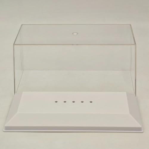 Acryl-Vitrine, 15,3 cm, transparent, mit weißem Schrägboden, für Modelle im Maßstab 1:72, 1:43