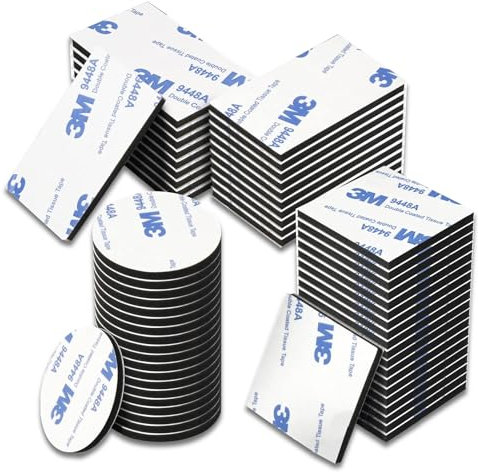 SOPSTUO 3M Double Sided Sticky Pads, 60 Pcs Heavy Duty Sticky Foam Pads 3 Sizes Waterproof Strong Adhesive Pads for Walls, Car, Home, Office
