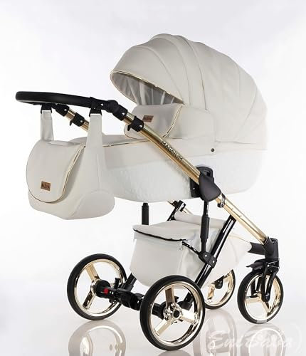 Sojan 3-in-1 Kinderwagen Magnum GT aus Kunstleder in Diamantform, Weiß