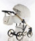 Sojan 3-in-1 Kinderwagen Magnum GT aus Kunstleder in Diamantform, Weiß