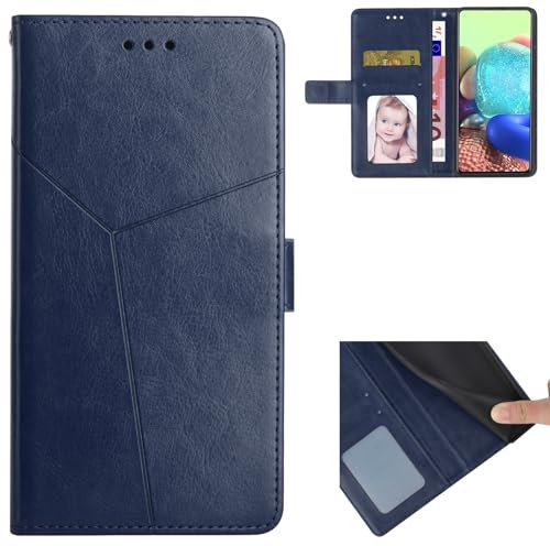 bojioderf Compatible avec ASUS Smartphone for Snapdragon Insiders 5G Coque,Compatible avec ASUS Smartphone for Snapdragon Insiders 5G Flip Kickstand Fermeture magnétique Fente pour Cartes Blue