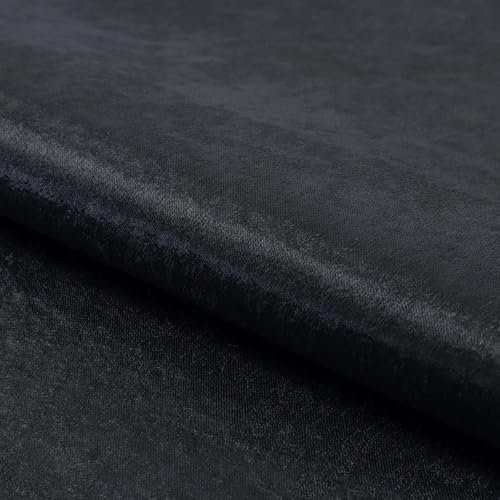 Fabreco – Polsterstoff Meterware PLATINUM (100 x 148 cm) – Eleganter Möbelstoff mit Glanz – Bezugsstoff Möbelstoff – Stoffe zum Nähen – Robuster Stoff für Sofa, Stuhl & Dekoration (Schwarz)