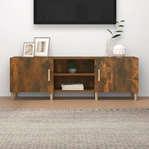 AJJHUUKI Mueble de exterior para TV, roble ahumado, 150 x 30 x 50 cm, muebles de madera de ingeniería