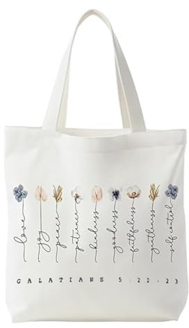 Onperpoe Christliche Bibeltasche - Leinen-Tragetasche als Geschenk für Frauen, Wiederverwendbare Einkaufstasche, Religiöses Geschenk für Freunde und Mutter