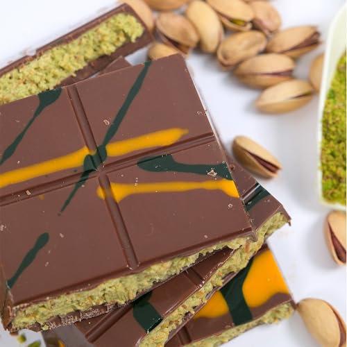 Dubai Chocolate pistacho 2 x 200 g – Chocolate Dubai con pistachos y kadayif, chocolate Dubai, chocolate Dubai, dulces, chocolate dubai, fuente de chocolate dulces originales