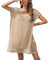 JFAN Robe de Plage Femme Ete Crochet V-Cou Cache Maillot de Bain Femme Plage Bikini Cover Up Kaki
