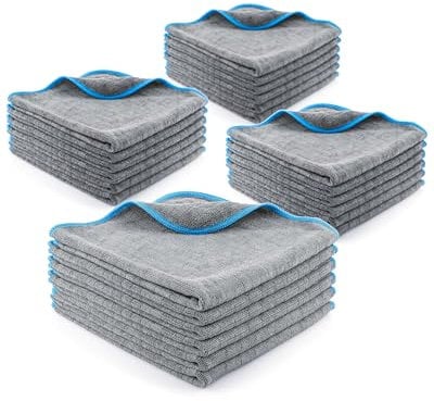 LICARGO Mikrofasertücher Auto Set 380GSM - 24 Stück - 40x40cm - Reinigungstücher zur Autoreinigung - Poliertuch - Fusselfreie Microfasertücher für Auto, Motorrad & Haushalt, Microfasertuch Autopflege
