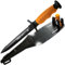EPSEALON Couteau de chasse Silex orange à lame inox démontable de 140mm revêtement titanium, couteau de chasse sous-marine avec coté dentelées et coté tranchant, étui et sangles.