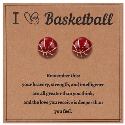 Mikovivi Basketball-Ohrringe für Damen, Edelstahl Basketball-Ohrstecker Stylisch Sport-Ohrringe Ideales Schmuckgeschenk für Sportliebhaber und Fans