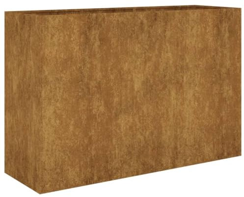 Hochbeet Corten Stahl 120x40x80cm - Perfekt für Outdoor Gärten, Balkone und Terrassen - Robuster Pflanzkasten mit Rost für Kräuter & Gemüse