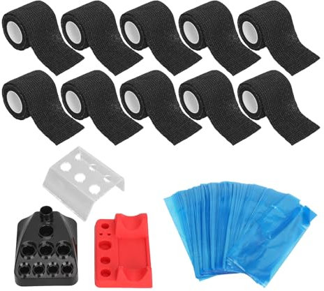 Generic Tatoo Grip Wrap Ruban, Empêchez le Support de Gobelet à Encre de Gobele (BLACK)
