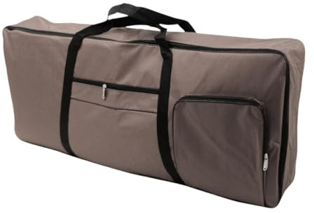 AMSLSIU Piano Padded Case Electronic Organ Keyboard Bag Protective Cover Portable Anti-Shock Waterproof Handbag Backpack, Coffee color