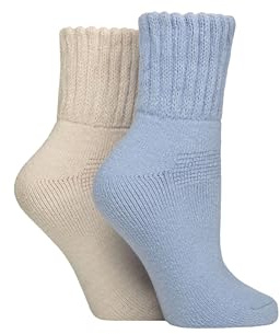 Elle Women’s Cosy Home and Bed Socks – 2 Pack Soft Warm Pairs for Lounging and Sleeping, Fluffy Relaxed Fit, Ideal for Cold Nights and Comfort at Home, Size 4–8