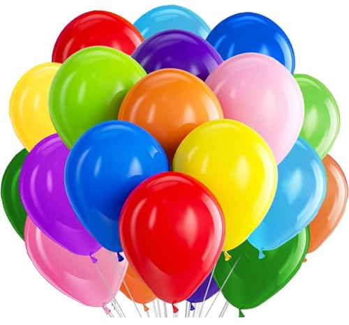LUKIUP 100 PCS Luftballons Bunt, Bunte Luftballons, 10 Zoll ballons für Halloween, Geburtstage Hochzeiten, Valentinstag, Themepartys Perfekte Partydekoration