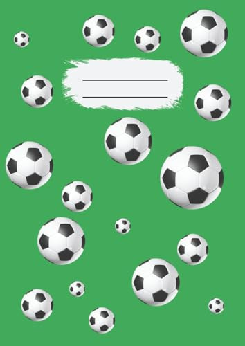 Notizbuch, Schulheft, Fußball, liniert, A4, grün
