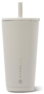 HydroJug Everyday Tumbler 20 oz – Ceramic-Lined Insulated Tumbler with Straw and Soft-Touch Lid, Cup Holder Friendly, Double-Wall Vacuum Insulation, Reusable Travel Cup – Linen