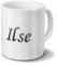 printplanet Tasse mit Namen Ilse - Motiv Chrom-Schriftzug - Namenstasse, Kaffeebecher, Mug, Becher, Kaffeetasse - Farbe Weiß