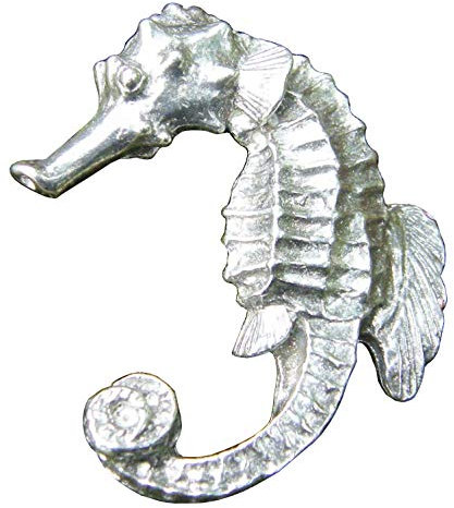 Broche Hippocampe, Hippocampe, Faite à la Main, en Etain, Fabrication Francaise, Made in France, par Les Etains de Jumilhac.