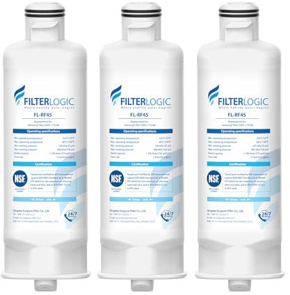 Filterlogic DA97-17376B Lot de 3 filtres à eau de rechange pour réfrigérateur Samsung HAF-QIN, HAF-QIN/EXP, DA97-17376B, DA97-08006C