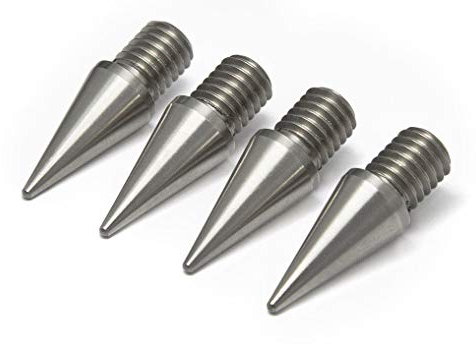 PrecisionGeek - Speaker Spikes M4 7mm long, Cone 8mm diameter, Stainless Steel for small Speakers, HiFi Stands, Cabinets, Soundbars - Set of 4 pieces