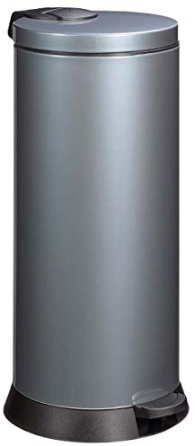 Poubelle à Pédale, 30 L, Gris/Argent/Vernis