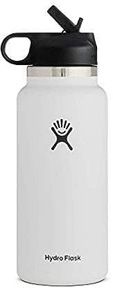 Hydro Flask Wide Mouth Straw Lid - Stainless Steel Reusable Water Bottle - Vacuum Insulated, Dishwasher Safe, BPA-Free, Non-Toxic