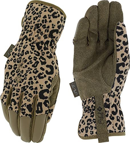 Mechanix Wear Ethel® Gartenhandschuhe mit Leopardenmuster, Größe M, Braun