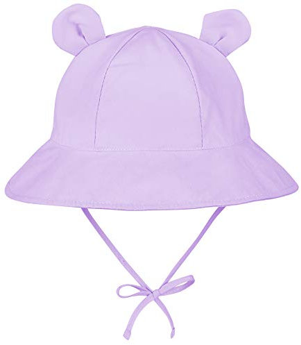 Durio Unisex Baby Kleinkinder Sonnenhut Kappe Mütze Fischerhut Strandhut Kinder Baby Mädchen Jungen Sommerhut UV Schutz UPF 50+ Lila 3-6 Monate