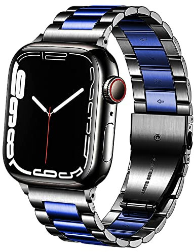 DEALELE Bracelet compatible avec iWatch 38 mm 42 mm 40 mm 44 mm 41 mm 45 mm 49 mm, bracelet de rechange en cuir souple rétro pour Apple Watch Series 8/7/6/5/4/3/SE/Ultra Femmes Hommes, 42mm/44mm/45mm