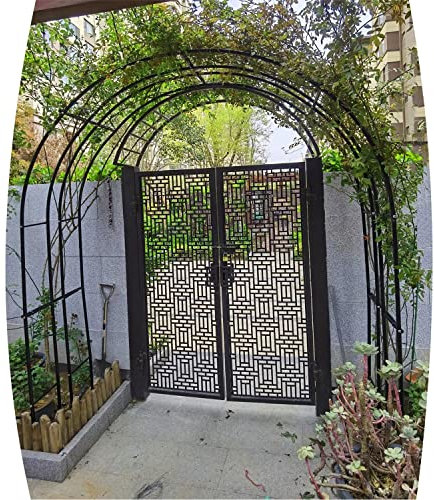 DJZZ Rosenbogen Pergola Gartenbogen Rankhilfe Hochzeit Torbogen Rosenspalier Rankgitter aus Metall stabil Kletterrosen Rankbogen 350cm 280cm 240cm 180cm 120cm 80cm Breite