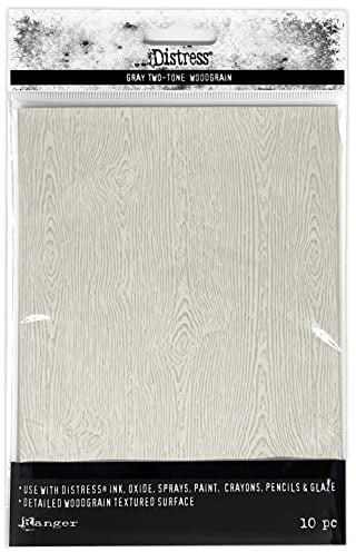 Ranger Tim Holtz-Distress-Holiday Woodgrain Cardstock-Light Grey, 12.7 x 17.78 cm
