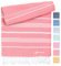 Fit-Flip Hamamtuch aus 100% Baumwolle – saugfähig und schnelltrocknend – türkisches Saunatuch, Strandtuch, Duschtuch, Badetuch, Yogatuch – Coral – 100x200cm Sultan