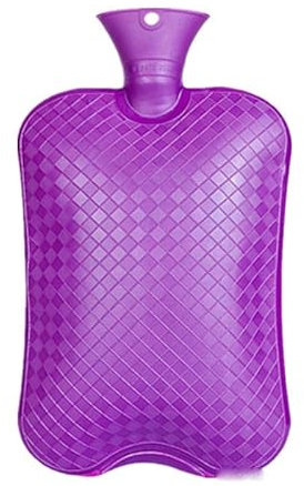 3 Litre Large Volume Hot Water Bottle Classic PVC Hot Water Bottle with Fabric Cover No Leaks, Easy to Use, Purple, 3 Litres