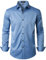 LucMatton – Chemise habillée formelle pour homme, sans plis, manches longues, coupe ajustée, boutonnée, pour mariage, fête, bleu clair, Taille M