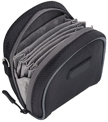 BORDSTRACT Kamera-Filtertasche, 8-Fächer-Fotografie-Filterhaltertasche mit Gürtelschlaufe und Schultergurt, Wasserabweisende und staubdichte Objektivfiltertasche für Filter bis zu 95 mm