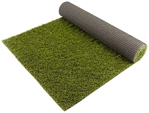 Balkon-Rasen Kunstrasen im Festmaß KORSIKA - 2,00m x 3,00m, 32 mm Höhe, Wasserdurchlässiger Outdoor Bodenbelag, Rasen-Teppich