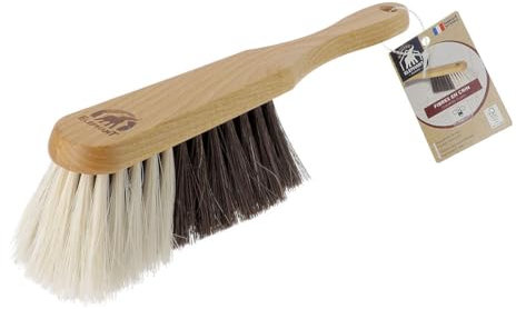ÉLÉPHANT Maison - Balayette Crin & Bois Origine - Fibres Souples PP & Crin, Monture Bois Hêtre FSC®, Ergonomique & Pratique, Trou de Suspension, Idéale Intérieur - Haute Qualité - Fabriqué en France
