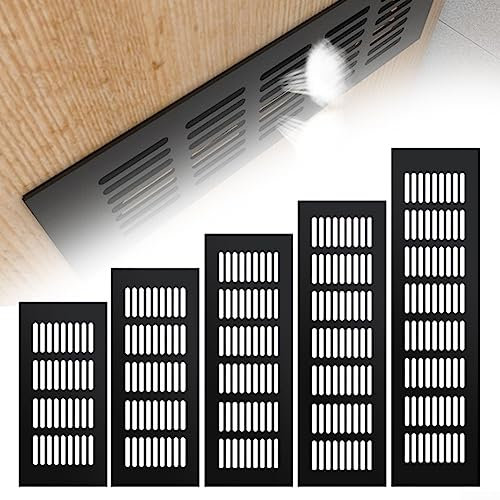 DAZZLEEX Air Vent Grille Cover,Aluminum Alloy Ventilation Grille Cover Internal Vent Covers For Cupboard Wardrobe Fridge Louvred,60x250mm