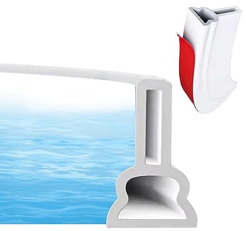 Barrière de Douche Silicone 2M, Joint Silicone Blanc Salle de Bain, Joint Bas de Porte de Douche pare Baignoire, Bande Etancheite Douche Autocollante, Seuil de Douche Etanche Autocollant Barrage