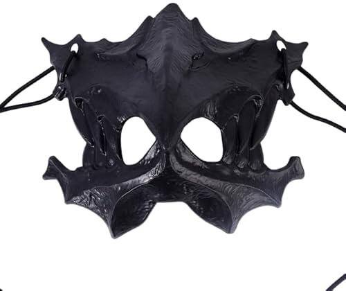 QIUMING Demi-Masque Squelette d'animaux pour Femmes et Hommes, Masque de Spectacle sur scène, Halloween, Carnaval, Cosplay pour Adultes, Masque Squelette de Loup Blanc et Noir, Tigre