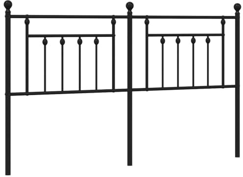 vidaXL Ersatz-Kopfteil Metall Schwarz 160 cm