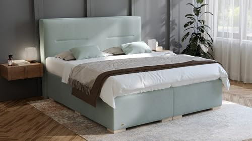 PAARA Boxspringbett Kreta | Antirutsch-Matte | Matratze | Topper Komplettset - Made in Germany (160 x 200 cm)