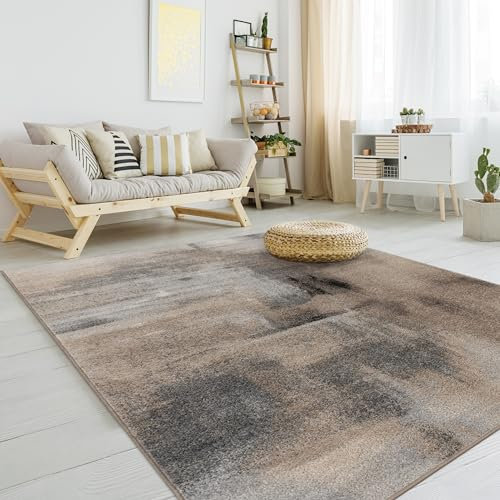 Paco Home Teppich Wohnzimmer Schlafzimmer Kurzflor Abstraktes Design Vintage Muster Weich Flauschig Moderne Deko, Grösse:240x340 cm, Farbe:Bunt