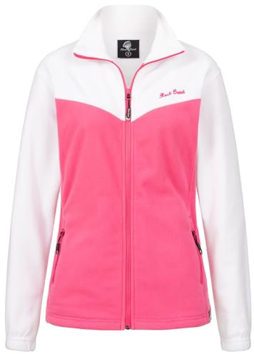 Rock Creek Damen Fleecejacke warm Übergangsjacke Windbreaker Fleece Jacken Outdoorjacke Stehkragen Damenjacke Teddyfleece Sweatjacke Pullover D-501 Pink XL