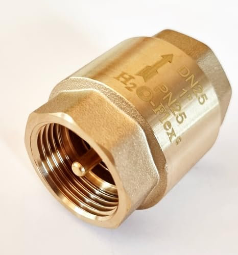 H2O-Flex® DN15 Rückschlagventil 1/2 komplett aus Messing, bis zu 90°C, 25bar kurze Baulänge