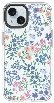 RhinoShield Clear Compatible avec [iPhone 15] | Résiste au jaunissement, Haute Transparence, Coque de Protection Personnalisable Clear - Noir Contour objectifs Photo [Douces Violettes]